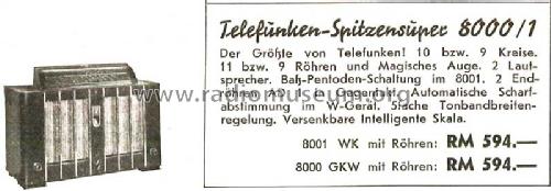 Spitzen-Super 8000GWK ; Telefunken (ID = 1390727) Radio