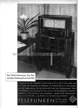 Super 766W ; Telefunken (ID = 3104292) Radio