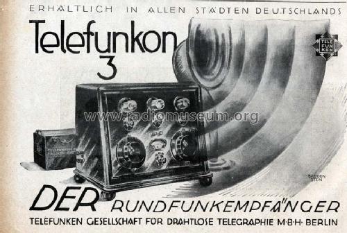 Telefunkon 3 ; Telefunken (ID = 366374) Radio