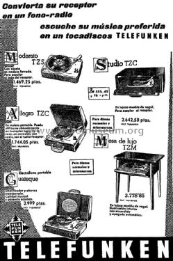 Tocadiscos Mesa Lujo TZM; Telefunken (ID = 1067821) R-Player