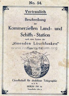 Kommerzielle Land- und Schiffs-Station System tönender Löschfunken 1,5 T.K.; Telefunken (ID = 2778795) Commercial TRX