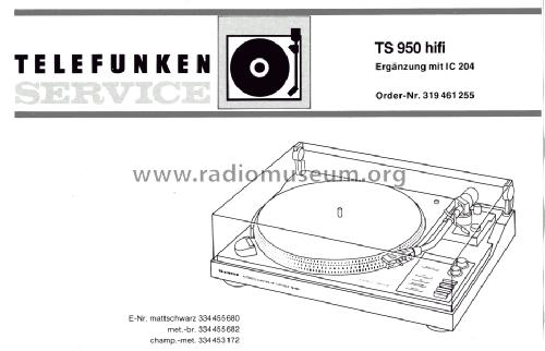 TS 950 HiFi; Telefunken (ID = 1330144) Reg-Riprod