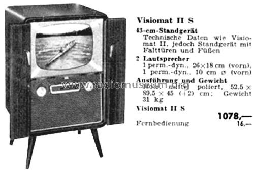 Visiomat II S ; Telefunken (ID = 2918082) Television