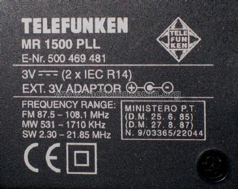 World Band Receiver MR 1500 PLL; Telefunken (ID = 565161) Radio