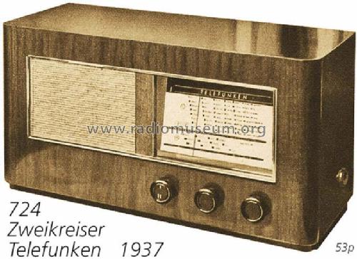 Zweikreiser 724W ; Telefunken (ID = 1124) Radio