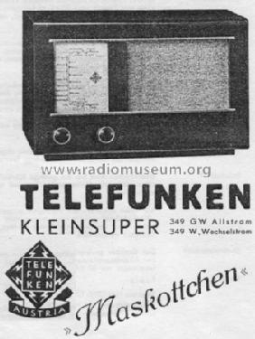 Maskottchen 349GW; Telefunken; Wien (ID = 40162) Radio