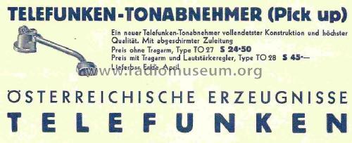 Tonabnehmer TO27; Telefunken; Wien (ID = 845171) Microphone/PU