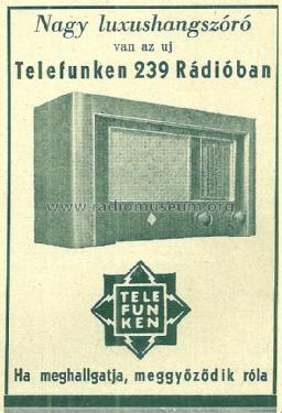 239U; Telefunken; Budapest (ID = 2226286) Radio