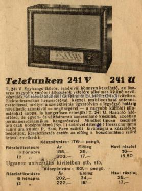241V; Telefunken; Budapest (ID = 2223062) Radio
