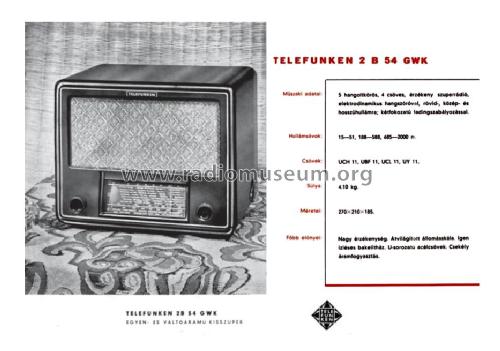 2B54GWK; Telefunken; Budapest (ID = 1655838) Radio