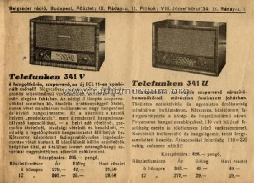 341U; Telefunken; Budapest (ID = 2223066) Radio