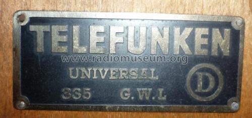 Universal 335GWL; Telefunken; Danmark (ID = 543922) Radio