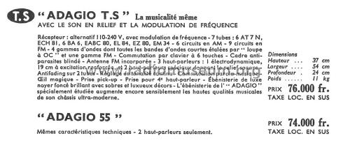 Adagio 55; Telefunken France; (ID = 2175317) Radio
