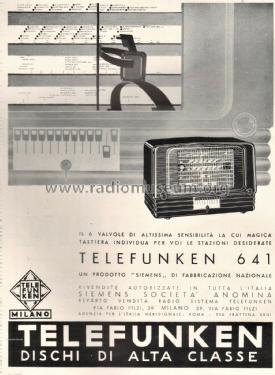 641; Telefunken Italia, (ID = 2461597) Radio