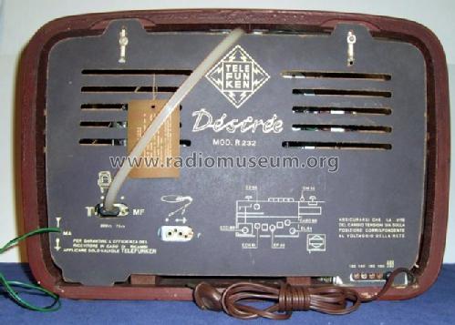 Desiree R232; Telefunken Italia, (ID = 502782) Radio