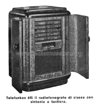 T645; Telefunken Italia, (ID = 1426043) Radio