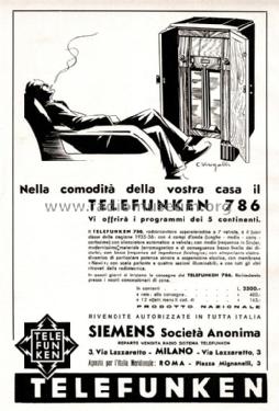 786 ; Telefunken Italia, (ID = 1115948) Radio