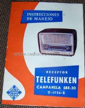 Campanela 58E-3D U-1736-E; Telefunken (ID = 950419) Radio