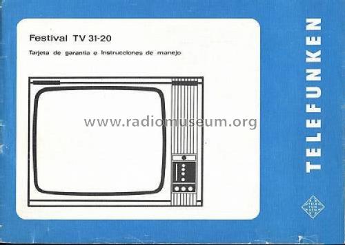 Festival TV 31-20; Telefunken (ID = 969305) Television