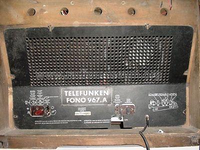 Fono 967A; Telefunken (ID = 683918) Radio