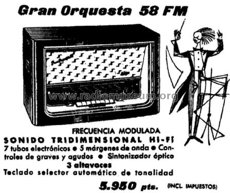 Gran Orquesta 58 FM A-1767-FM; Telefunken (ID = 971550) Radio