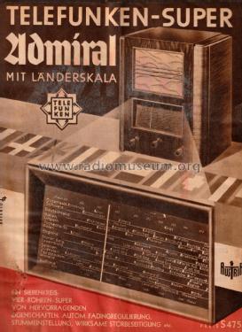 Admiral 641GL/o ; Telefunken; Wien (ID = 3111313) Radio