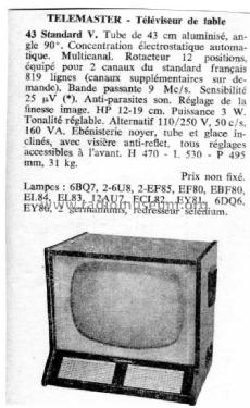 Téléviseur de table 43 Standard V; Télémaster CGTVE, (ID = 1153738) Télévision