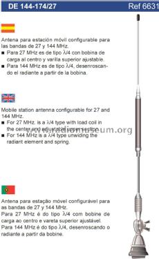 DE 144-174/27 1/4-λ ref 6631; Televés; Santiago de (ID = 3033962) Antenna