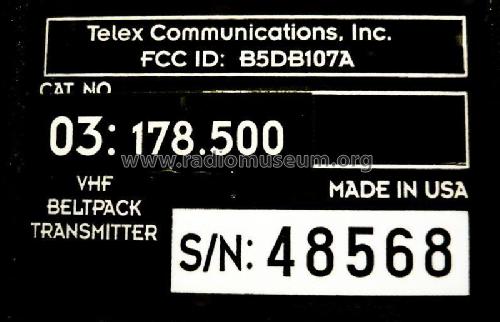 Beltpack transmitter PB-1; Telex; Minneapolis (ID = 1816802) Commercial Tr