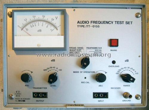 Audio Frequency Test Set TT-0155; Telmes Szövetkezet (ID = 2091952) Equipment