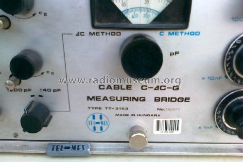 Cable C-DC-G Measuring Bridge TT-3153; Telmes Szövetkezet (ID = 2052280) Equipment