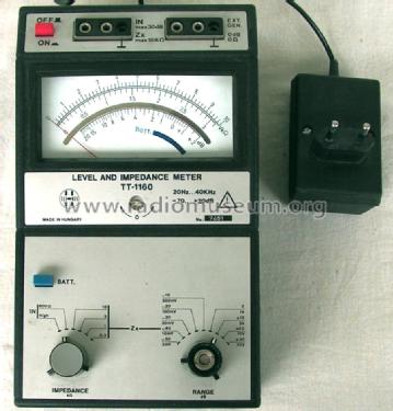 Level and Impedancia Meter TT-1160; Telmes Szövetkezet (ID = 1004133) Equipment