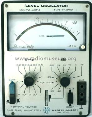 Level Oscillator TT-0152; Telmes Szövetkezet (ID = 1515408) Equipment