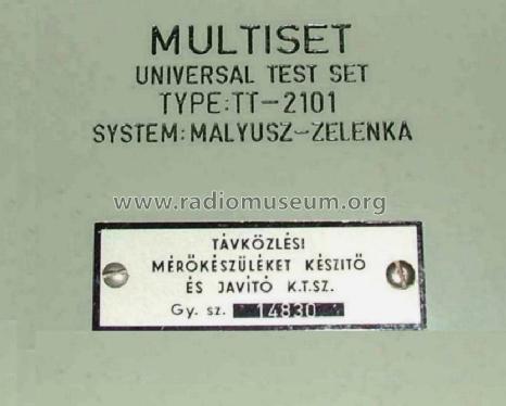 Multiset TT-2101 / 272B; Telmes Szövetkezet (ID = 1187425) Equipment