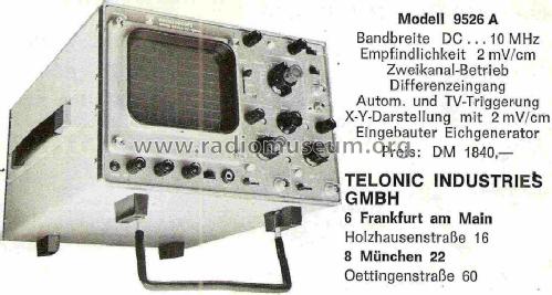 Dual Channel Oscilloscope 9526 A; Telonic Industries, (ID = 1043111) Equipment