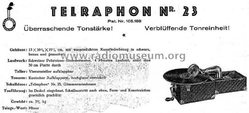 Reisegrammophon Nr. 23; Telraphon - Johann (ID = 2744588) TalkingM