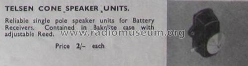 Cone Speaker Unit ; Telsen Electric Co. (ID = 1767407) Speaker-P