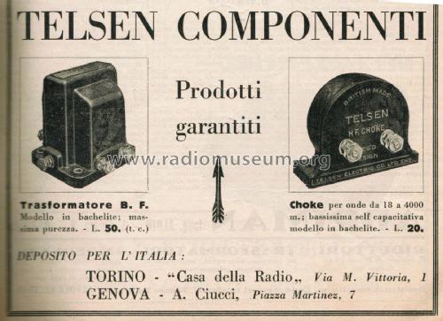 Standard H.F. Choke W.75; Telsen Electric Co. (ID = 2682583) Radio part