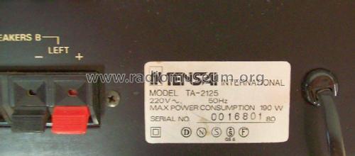 Stereo Amplifier TA-2125; Tensai brand (ID = 2174092) Ampl/Mixer