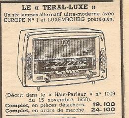 Teral-Luxe ; Teral; Paris (ID = 506042) Radio