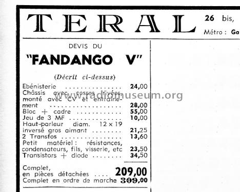 Fandango V ; Teral; Paris (ID = 2714205) Radio