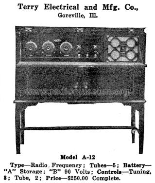 Model A-12; Terry Electrical and (ID = 1969198) Radio
