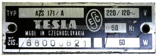 AZS171/A; Tesla; Praha, (ID = 2344626) Ampl/Mixer