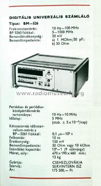 Universal Counter BM526 Equipment Tesla; Praha, Bratislava etc ...