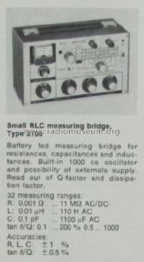 RLC Bridge 2108; Tettex, Elektrische (ID = 1817255) Equipment