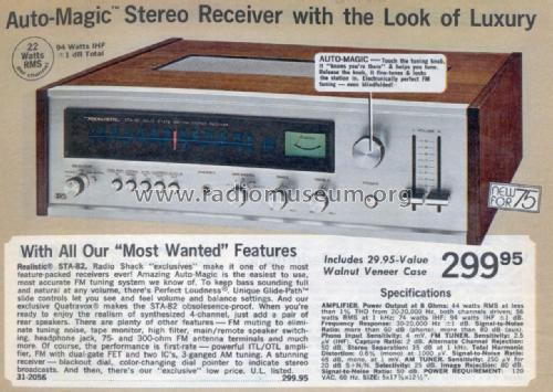 STA-82 Cat. No.= 31-2056; Radio Shack Tandy, (ID = 2722067) Radio