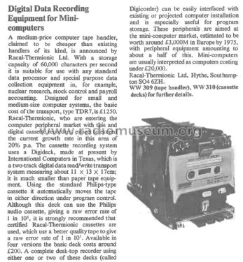 Digicorder TDR7; Thermionic Products (ID = 3022552) Computer & SPmodules