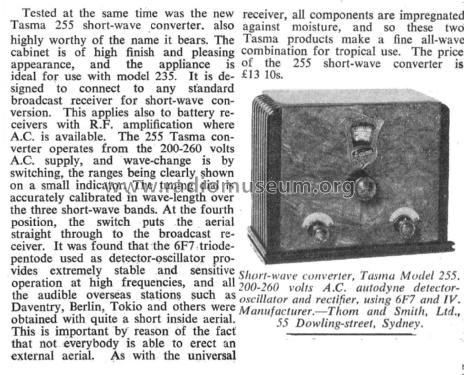 Short Wave Converter 255; Thom & Smith Pty. (ID = 2614539) Adaptor