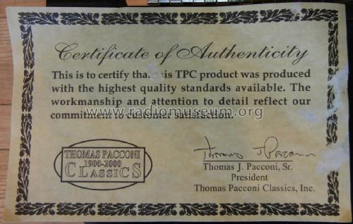 1900-2000 Classics TPC-MSE-200-CH; Thomas Pacconi (ID = 1815264) Radio