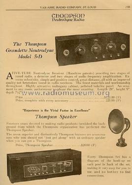 Grandette Neutrodyne 5-D ; Thompson (ID = 1275058) Radio